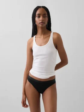 Bikini aus Bio-Stretch-Baumwolle mit Logo