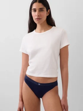 Bikini aus Bio-Stretch-Baumwolle mit Logo