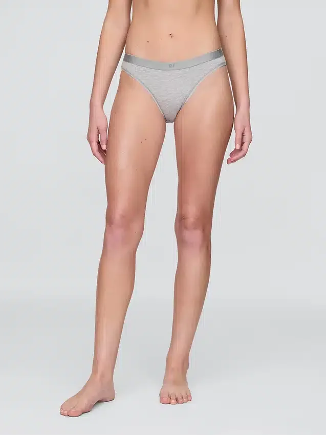 Bikini aus Bio-Stretch-Baumwolle mit Logo
