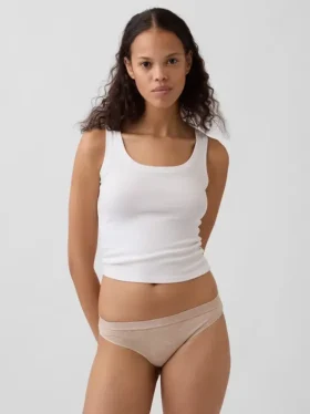Bikini aus Bio-Stretch-Baumwolle mit Logo