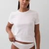 Bikini aus Bio-Stretch-Baumwolle mit Logo