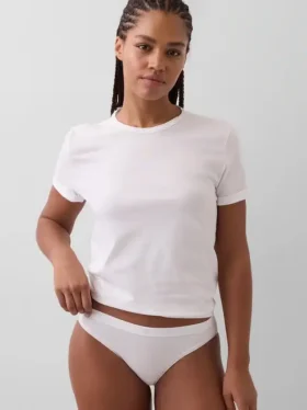 Bikini aus Bio-Stretch-Baumwolle mit Logo