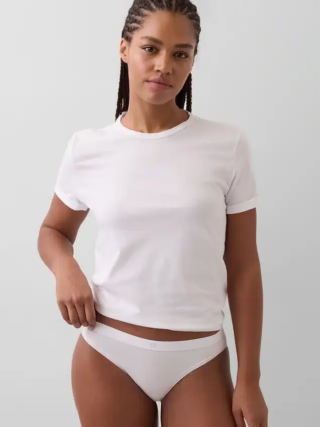 Bikini aus Bio-Stretch-Baumwolle mit Logo