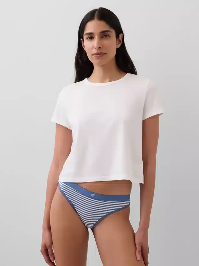 Bikini aus Bio-Stretch-Baumwolle mit Logo