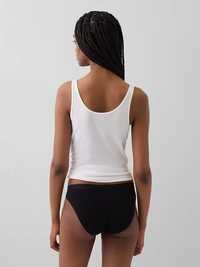 Bikini aus Bio-Stretch-Baumwolle mit Logo