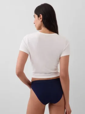Bikini aus Bio-Stretch-Baumwolle mit Logo