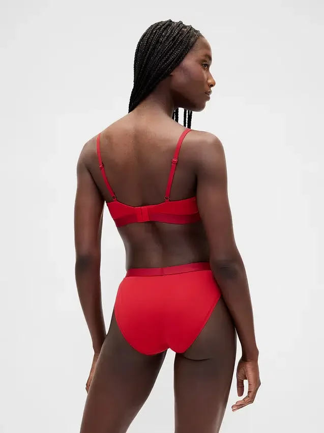 Bikini aus Bio-Stretch-Baumwolle mit Logo