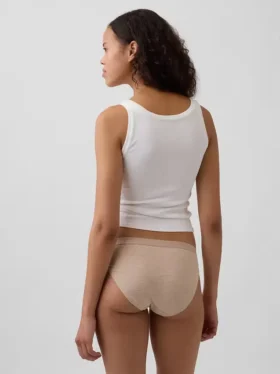 Bikini aus Bio-Stretch-Baumwolle mit Logo