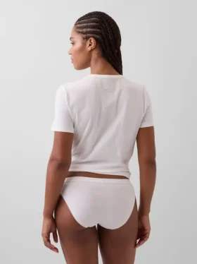 Bikini aus Bio-Stretch-Baumwolle mit Logo