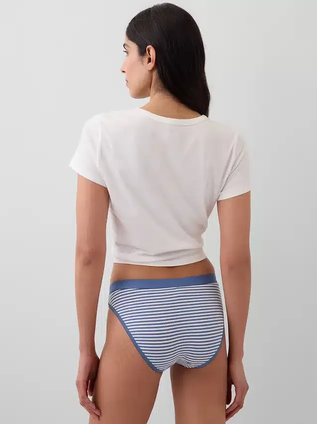 Bikini aus Bio-Stretch-Baumwolle mit Logo