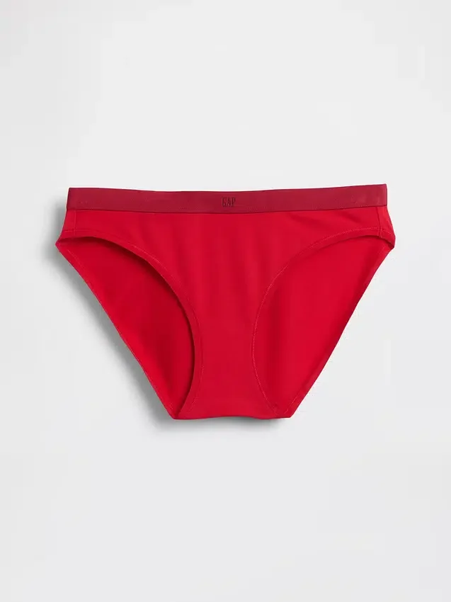 Bikini aus Bio-Stretch-Baumwolle mit Logo