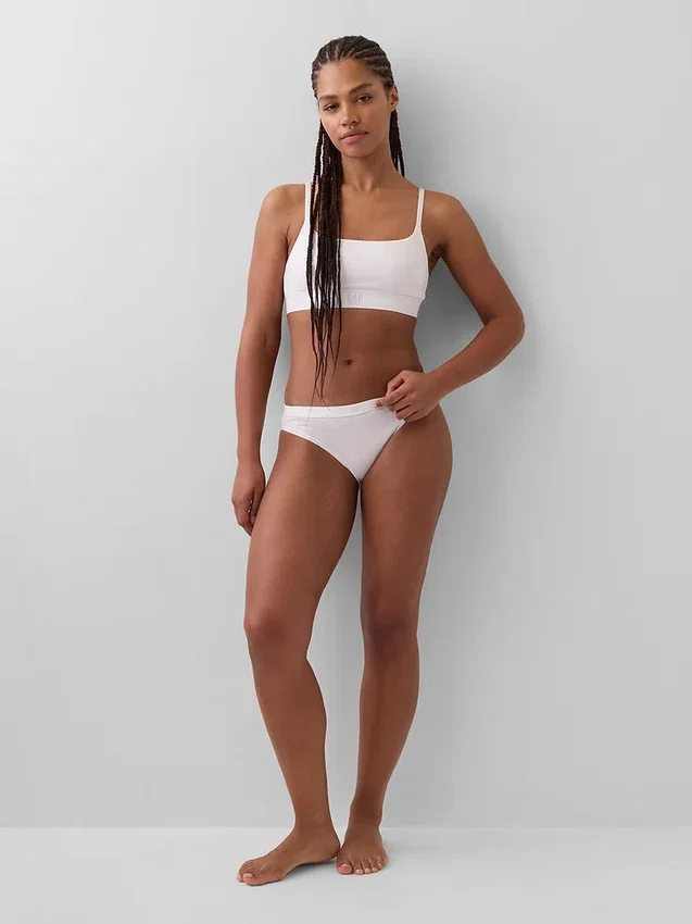 Bikini aus Bio-Stretch-Baumwolle mit Logo