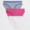 Bikini aus Bio-Stretch-Baumwolle mit Logo (3er-Pack)