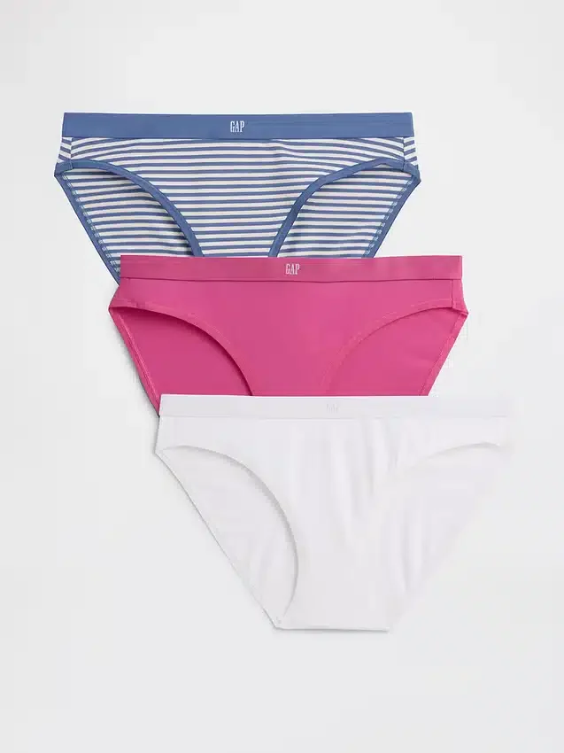 Bikini aus Bio-Stretch-Baumwolle mit Logo (3er-Pack)