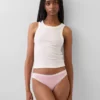 Bikini aus Bio-Stretch-Baumwolle mit Spitzenbesatz