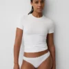 Bikini aus Bio-Stretch-Baumwolle mit Spitzenbesatz