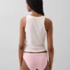 Bikini aus Bio-Stretch-Baumwolle mit Spitzenbesatz