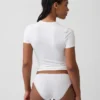 Bikini aus Bio-Stretch-Baumwolle mit Spitzenbesatz