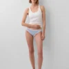 Bikini aus Bio-Stretch-Baumwolle mit Spitzenbesatz