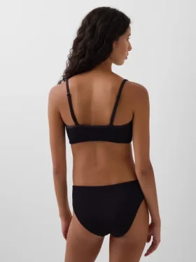 Bikini-Oberteil mit U-Ausschnitt und Rippmuster