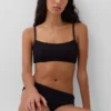 Bikini-Oberteil mit U-Ausschnitt und Rippmuster