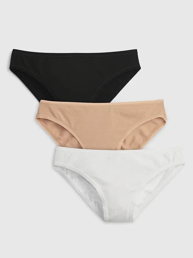 Bikini-Slip aus Bio-Stretch-Baumwolle (3er-Pack)