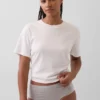 Bikini-Slip aus Bio-Stretch-Baumwolle mit hoher Leibhöhe