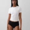 Bikini-Slip aus Bio-Stretch-Baumwolle mit hoher Leibhöhe