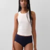 Bikini-Slip aus Bio-Stretch-Baumwolle mit hoher Leibhöhe