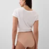 Bikini-Slip aus Bio-Stretch-Baumwolle mit hoher Leibhöhe