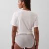 Bikini-Slip aus Bio-Stretch-Baumwolle mit hoher Leibhöhe