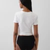 Bikini-Slip aus Bio-Stretch-Baumwolle mit hoher Leibhöhe