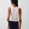 Bikini-Slip aus Bio-Stretch-Baumwolle mit hoher Leibhöhe