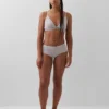 Bikini-Slip aus Bio-Stretch-Baumwolle mit hoher Leibhöhe