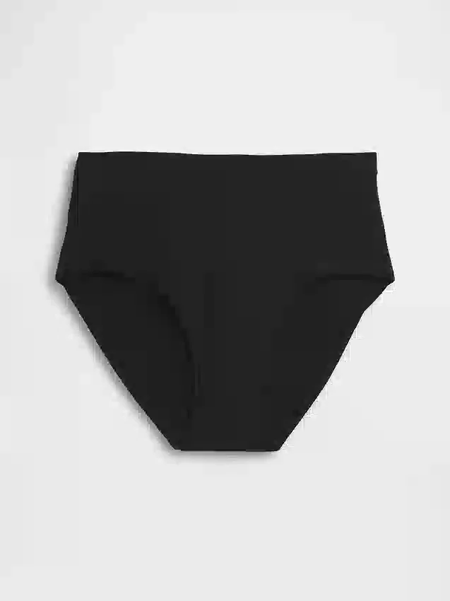 Bikini-Slip aus Bio-Stretch-Baumwolle mit hoher Leibhöhe