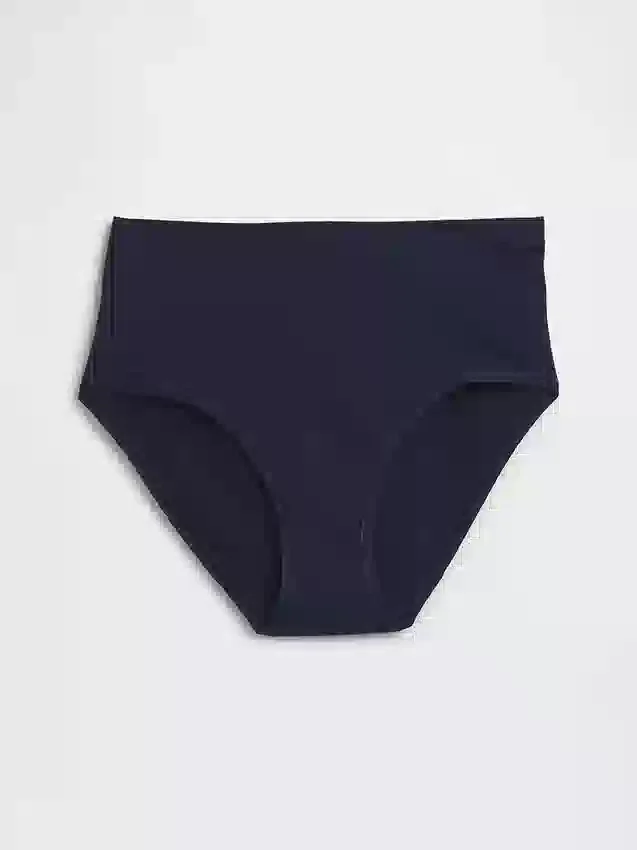 Bikini-Slip aus Bio-Stretch-Baumwolle mit hoher Leibhöhe