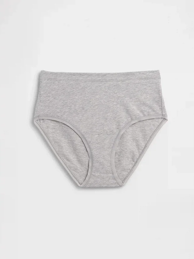 Bikini-Slip aus Bio-Stretch-Baumwolle mit hoher Leibhöhe