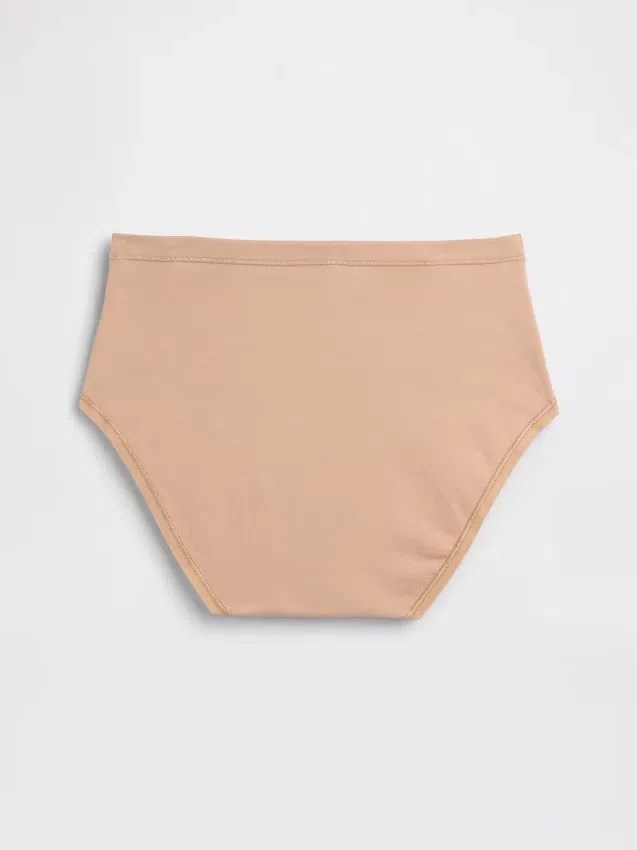 Bikini-Slip aus Bio-Stretch-Baumwolle mit hoher Leibhöhe