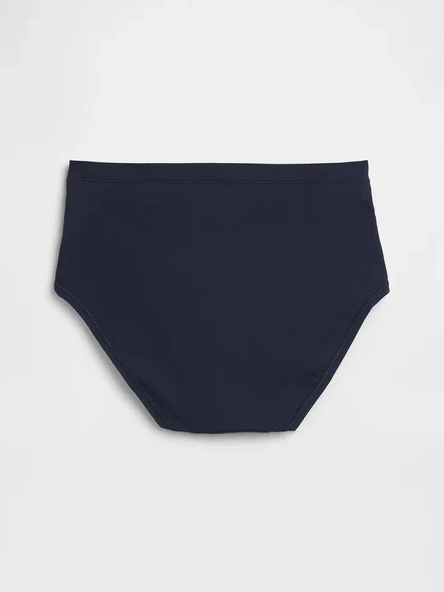 Bikini-Slip aus Bio-Stretch-Baumwolle mit hoher Leibhöhe