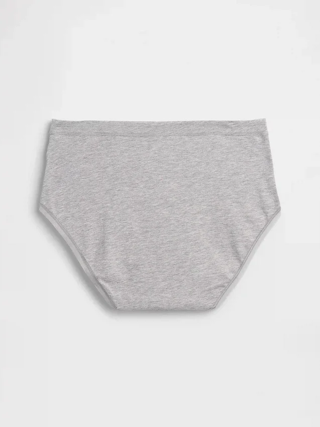 Bikini-Slip aus Bio-Stretch-Baumwolle mit hoher Leibhöhe