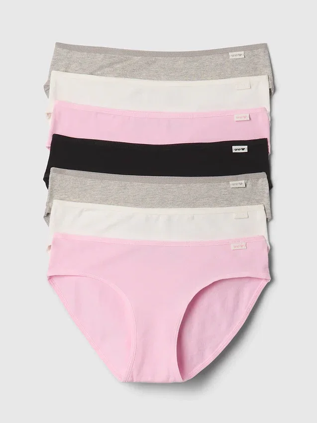Bikini-Slips aus Bio-Stretch-Baumwolle für Kinder (7er-Pack)