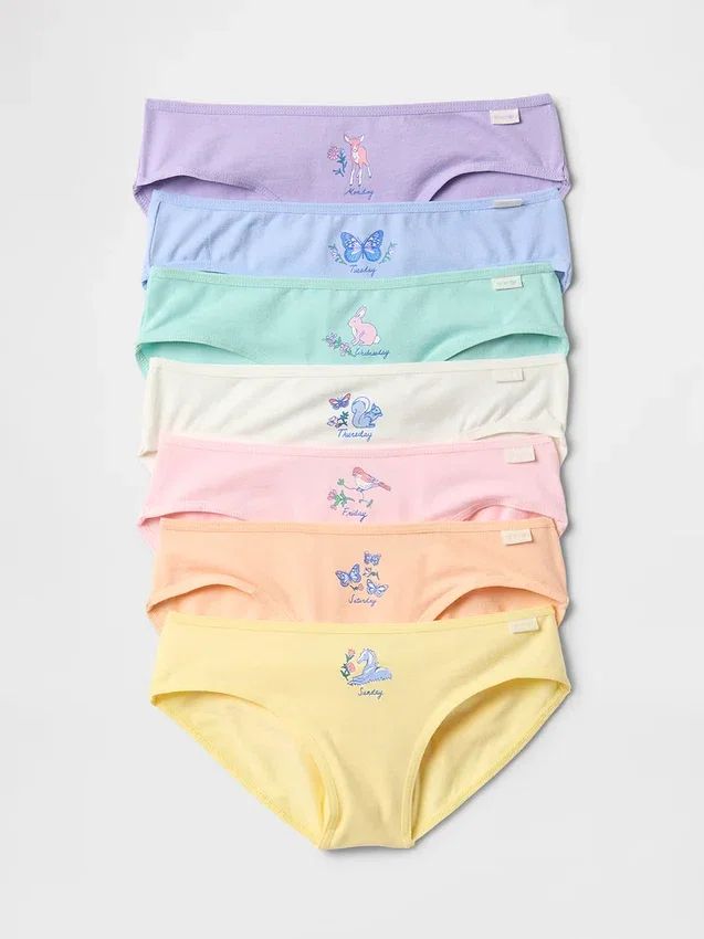 Bikini-Slips für Kinder mit Wochentagen (7er-Pack)
