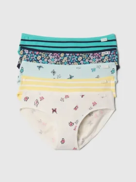 Bio-Bikini-Slips aus Stretch-Baumwolle für Kinder (5er-Pack)