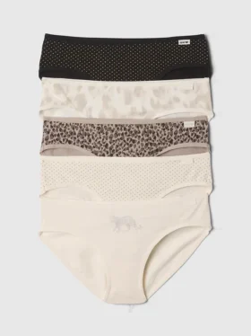 Bio-Bikini-Slips aus Stretch-Baumwolle für Kinder (5er-Pack)