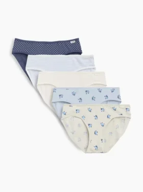 Bio-Bikini-Slips aus Stretch-Baumwolle für Kinder (5er-Pack)