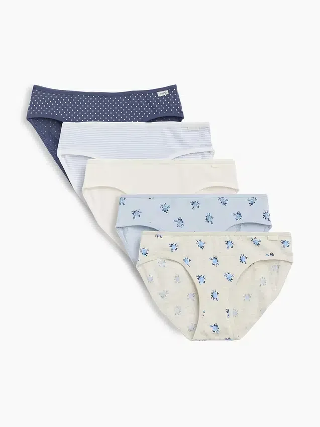 Bio-Bikini-Slips aus Stretch-Baumwolle für Kinder (5er-Pack)