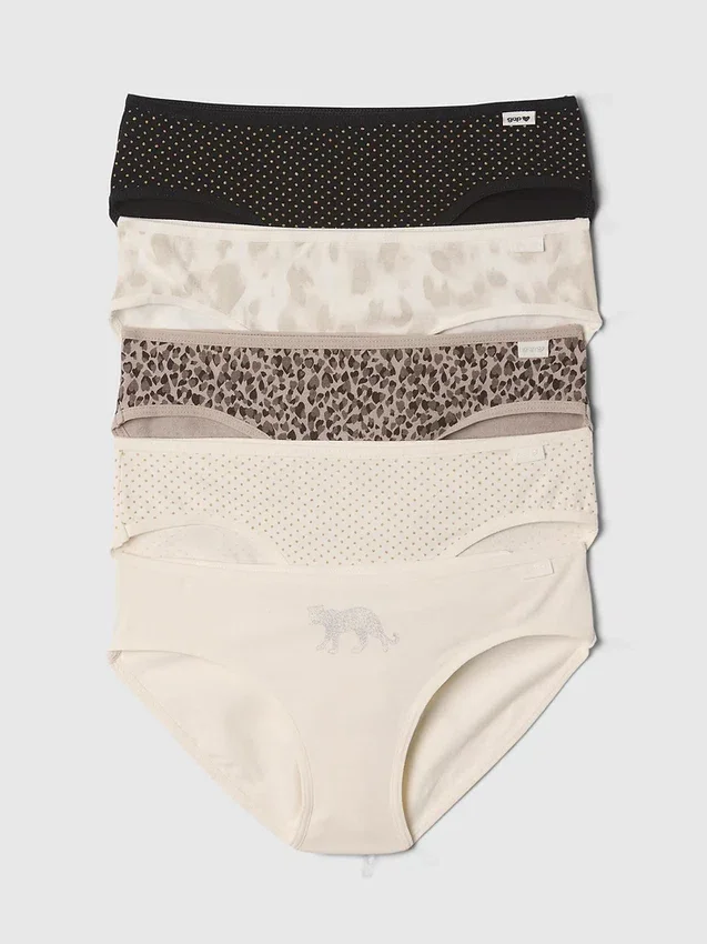 Bio-Bikini-Slips aus Stretch-Baumwolle für Kinder (5er-Pack)