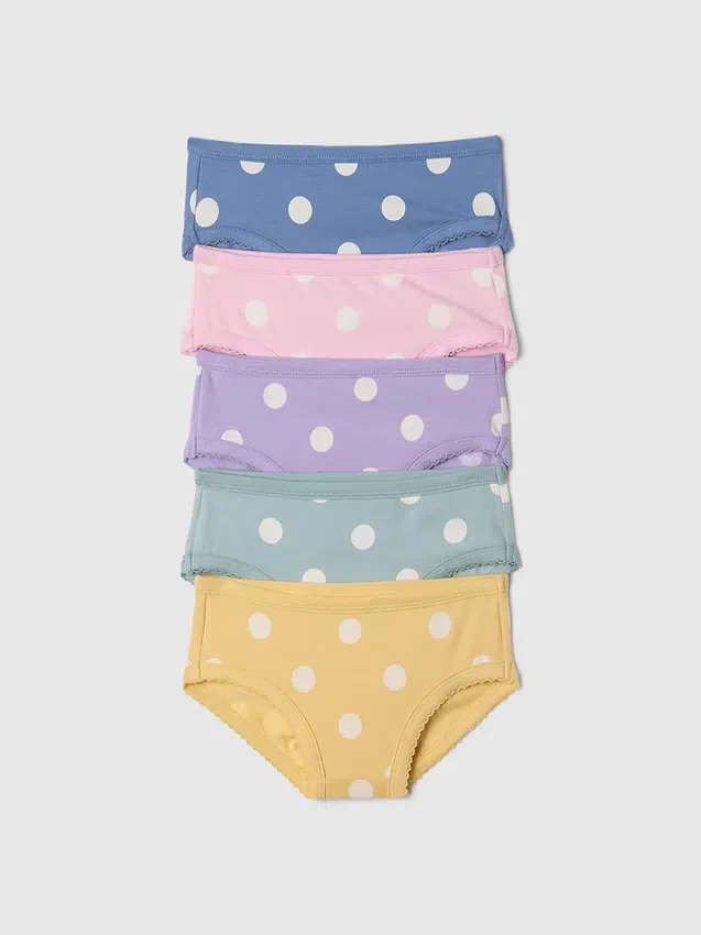 Bio-Bikini-Slips aus Stretch-Baumwolle für Kleinkinder (5er-Pack)