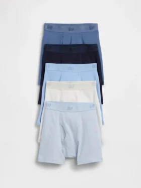 Bio-Boxershorts aus Stretch-Baumwolle mit Logo für Kinder (5er-Pack)