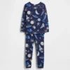 Bio-Pyjama-Set aus gebürsteter Baumwolle für Baby & Kleinkind mit Weltraum-Motiv